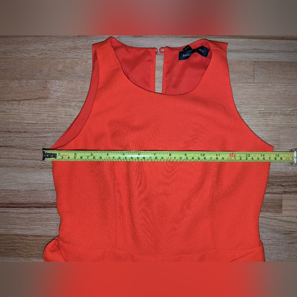 Banana Republic coral red belted sleeveless cropped jumpsuit - Picture 6 of 8